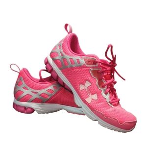Under Armour Women's Vibrant Pink and Silver Athletic Shoes